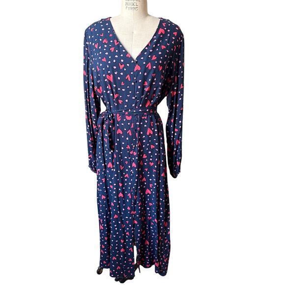 Sugarhill Brighton Dresses & Skirts - SugarHill Brighton Glenda Midi Dress in Navy, Heart Print Size 14